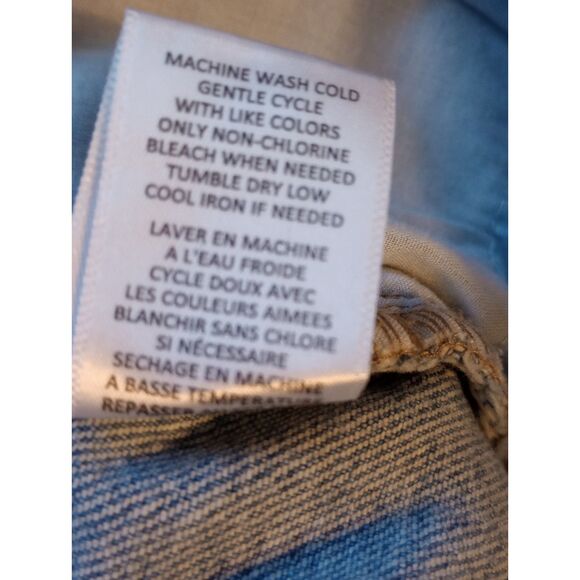 Material Girl Junior's Size 9 Straight Leg Destressed Blue Jeans - Picture 6 of 7